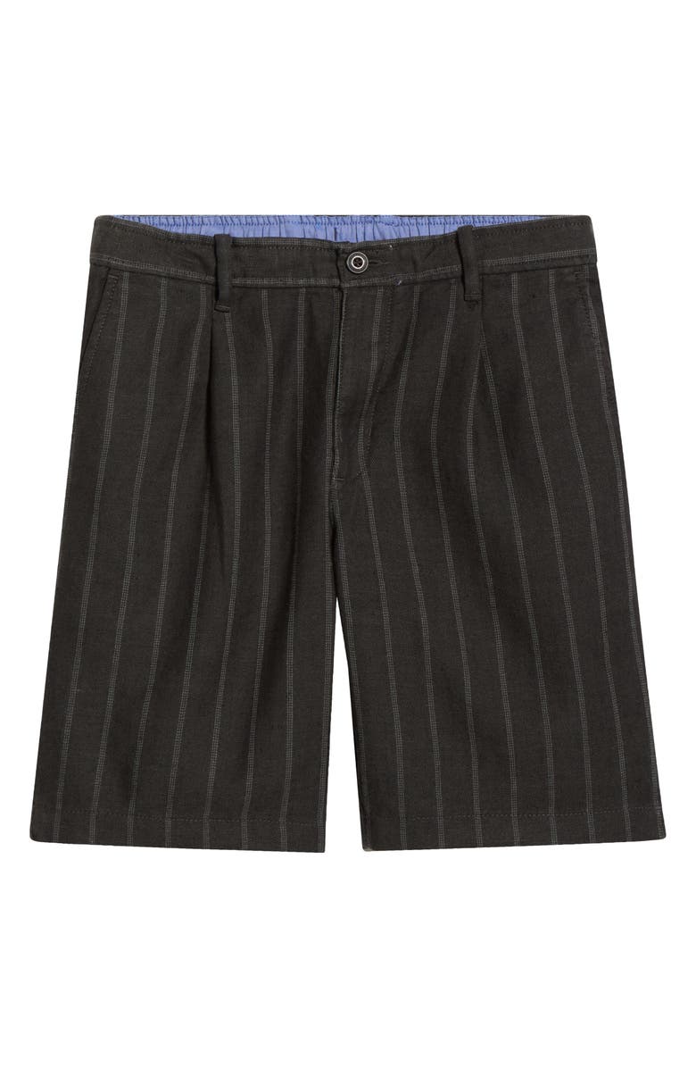 Tommy Bahama Isla Sands Pleated Stripe Linen Blend Shorts, Alternate, color, Fog Grey