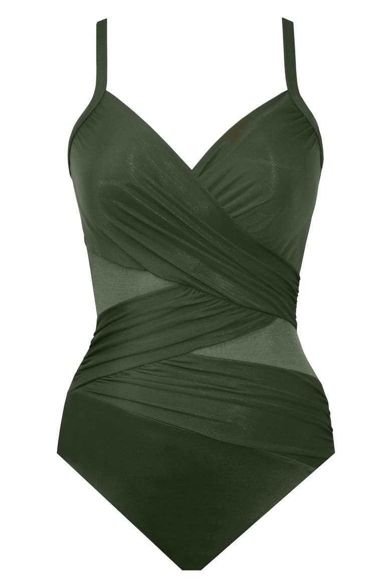 Network Mystique Underwire One-Piece Swimsuit, Alternate, color, NORI