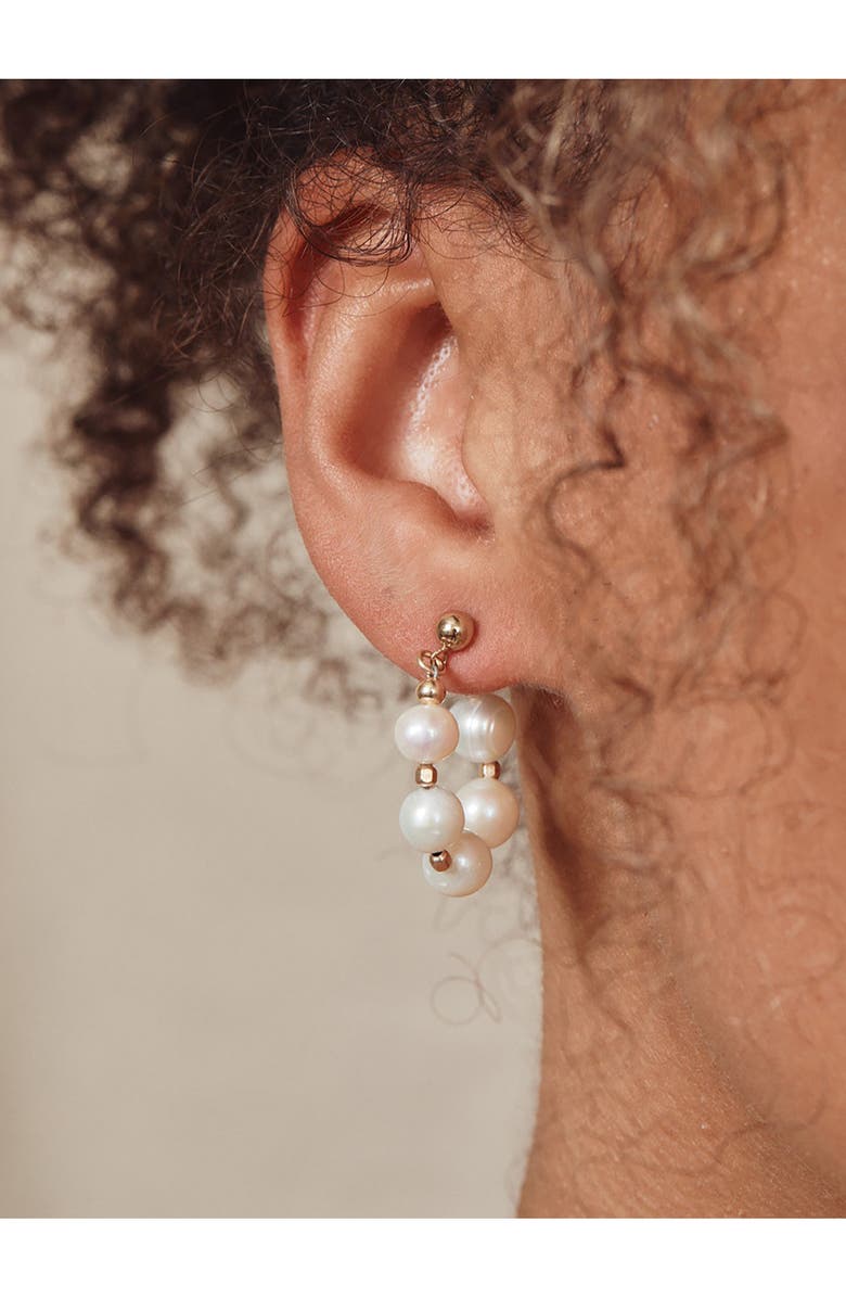 Set & Stones Mara Freshwater Pearl Hoop Earrings, Alternate, color, Gold