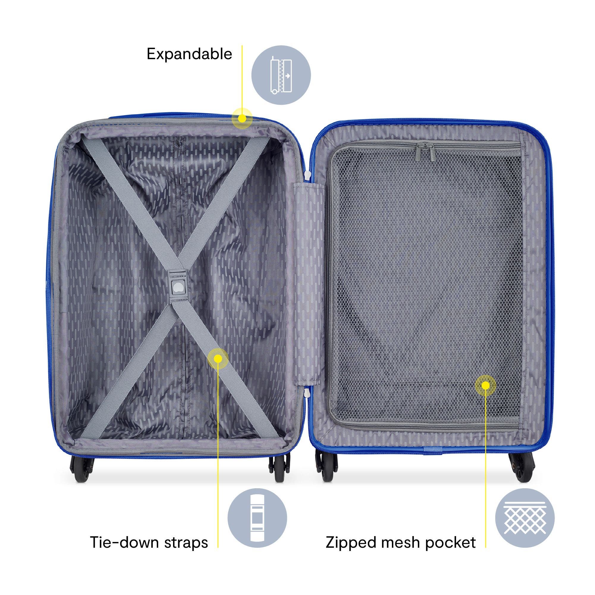 Delsey Paris Christine 3-Piece Hardside Expandable Suitcase Set, Alternate, color, White/Blue