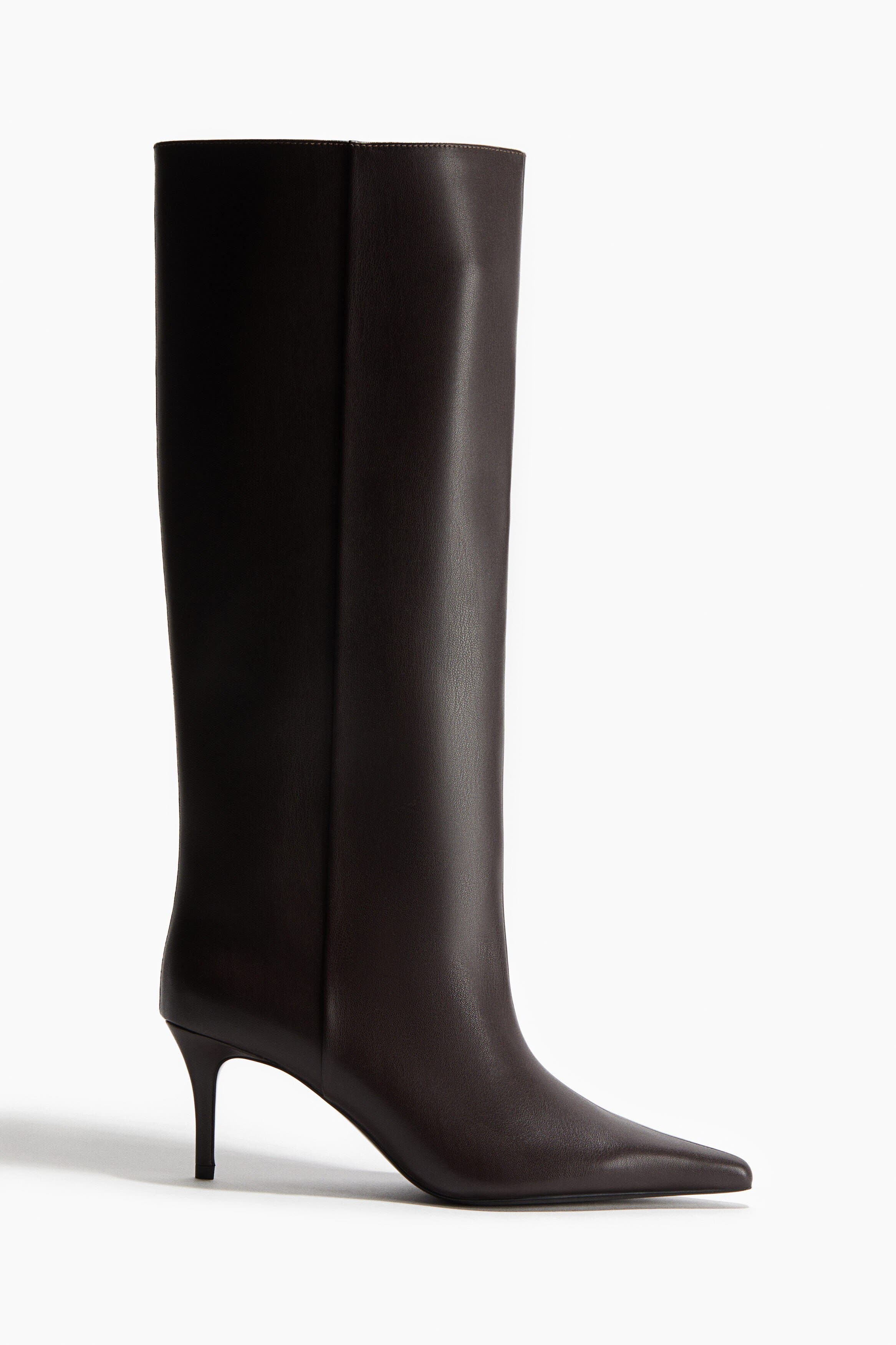 H&M Knee-high Boots, Alternate, color, Dark Brown