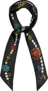 Echo Bejewled Silk Ribbon Scarf