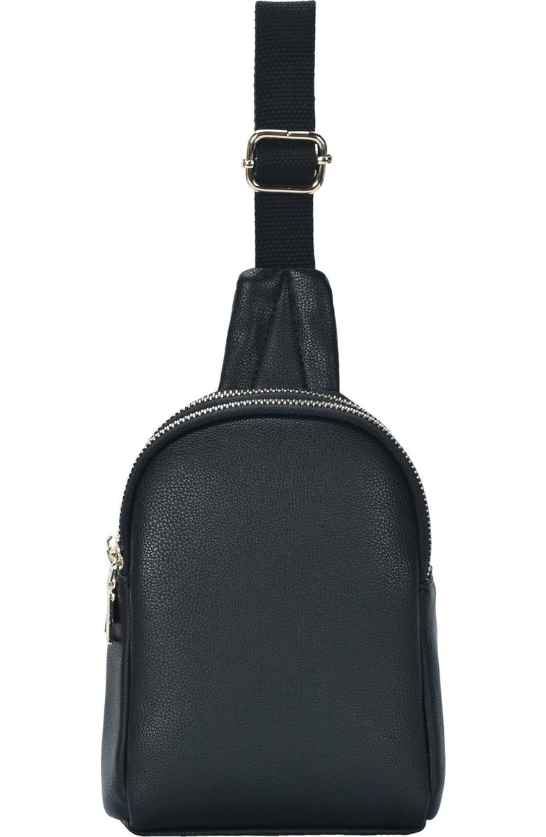 Madison West Clean Mini Sling Bag, Main, color, Black