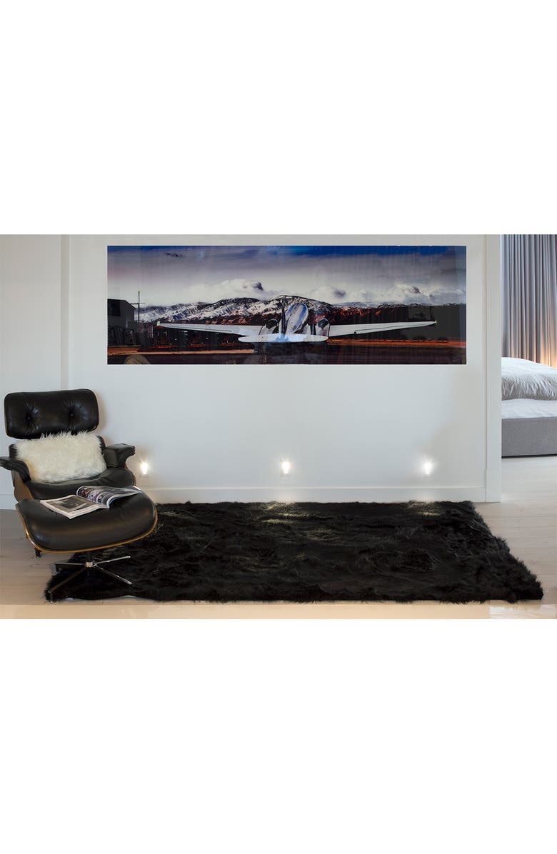 LUXE Faux Fur Hudson 5' X 8' Rectangular Throw - Black, Alternate, color, Black
