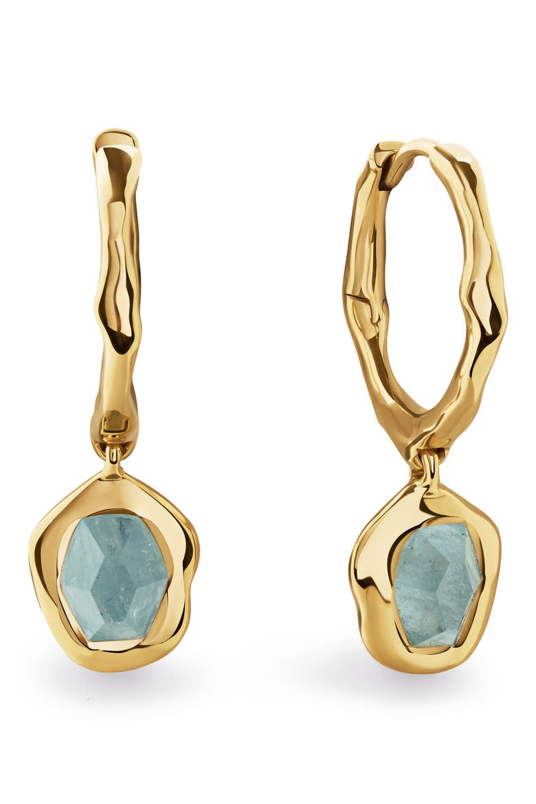 Odyssey Drop Huggie Hoop Earrings, Main, color, 18K GOLD VERMEIL