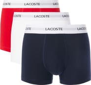 Lacoste Core Essentials Assorted 3-Pack Stretch Cotton Boxer Briefs