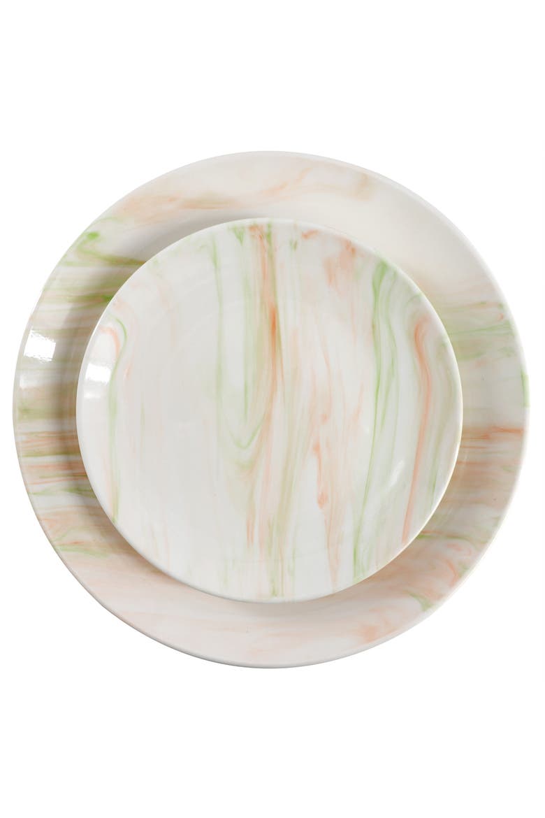 Fine Marble 16 Piece Porcelain Dinnerware Set, Alternate, color, Multi