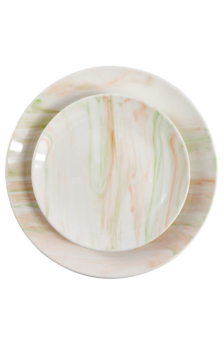 Elama Fine Marble 16 Piece Porcelain Dinnerware Set, Alternate, color, Multi