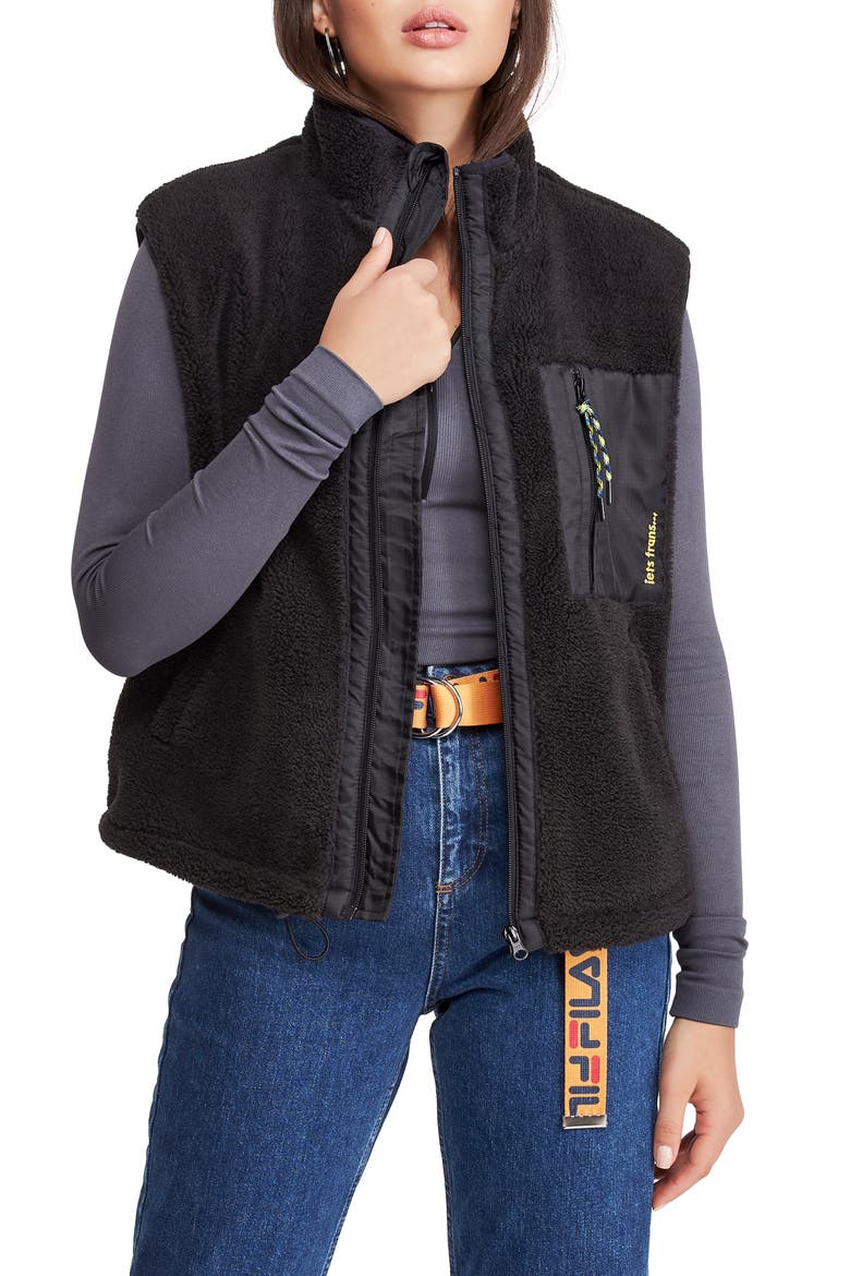 Fleece Vest, Main, color, BLACK