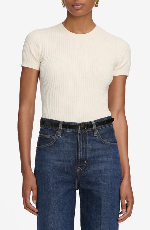 Frame The Fine Cable Knit Top In White