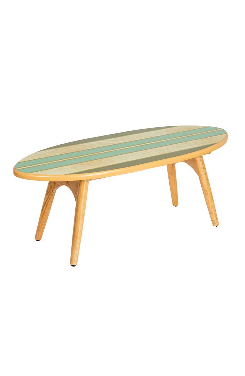 Storied Home Surfboard Coffee Table, Main, color, Green