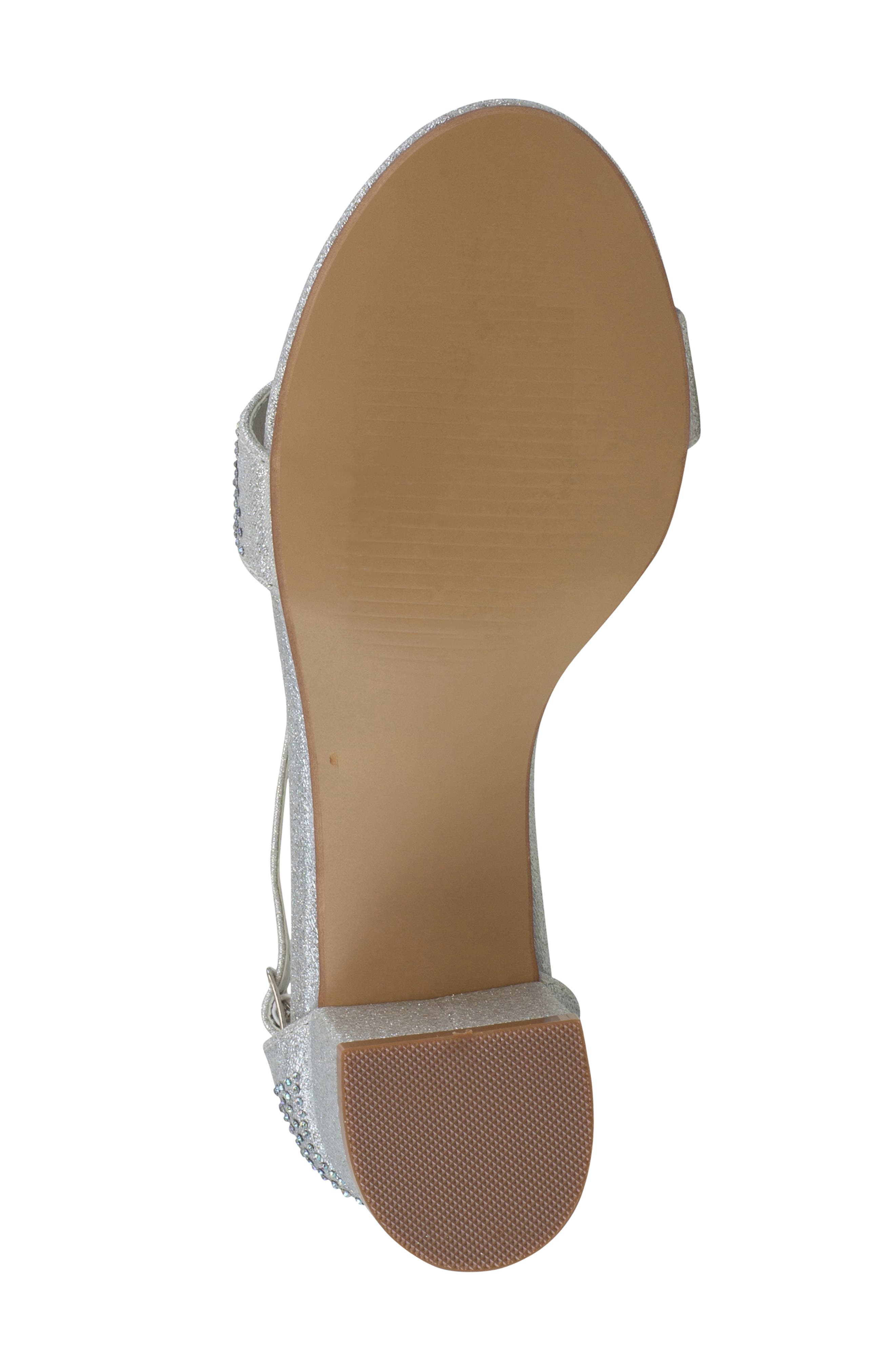 Astra Embellished Ankle Strap Sandal, Alternate, color, SILVER