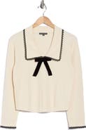 Adrianna Papell Bow Waffle Knit Sweater