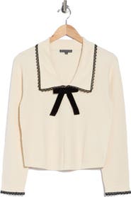 Adrianna Papell Bow Waffle Knit Sweater