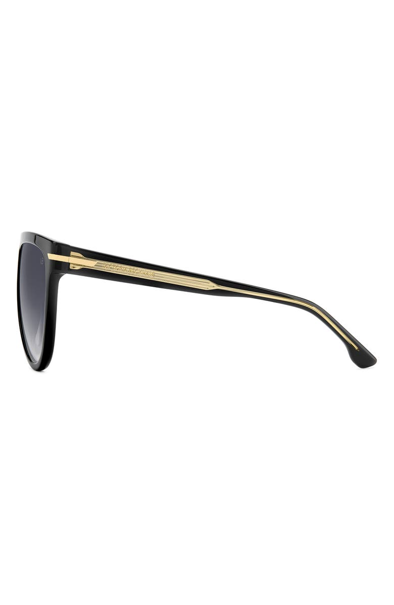 Victoria Beckham 60mm Flat Top Square Sunglasses, Alternate, color, Black Crystal/ Dk Blue Sf