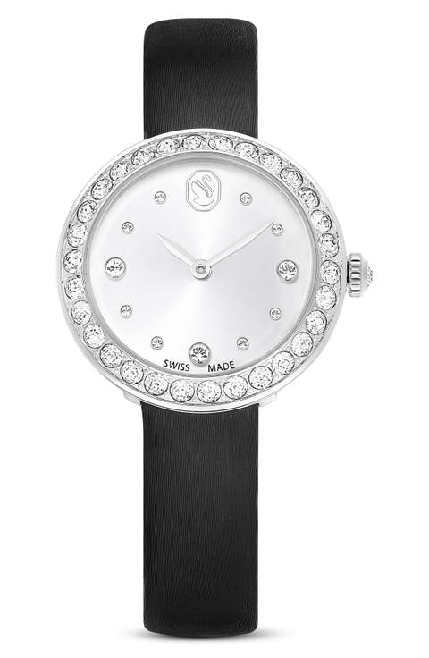 Matrix Tennis Leather Strap Watch, 30mm