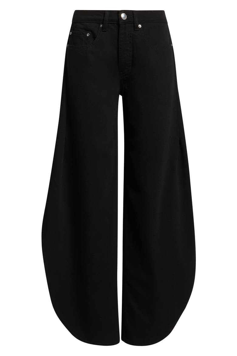 Rori Mid Rise Wide Barrel Leg Jeans, Alternate, color, BLACK
