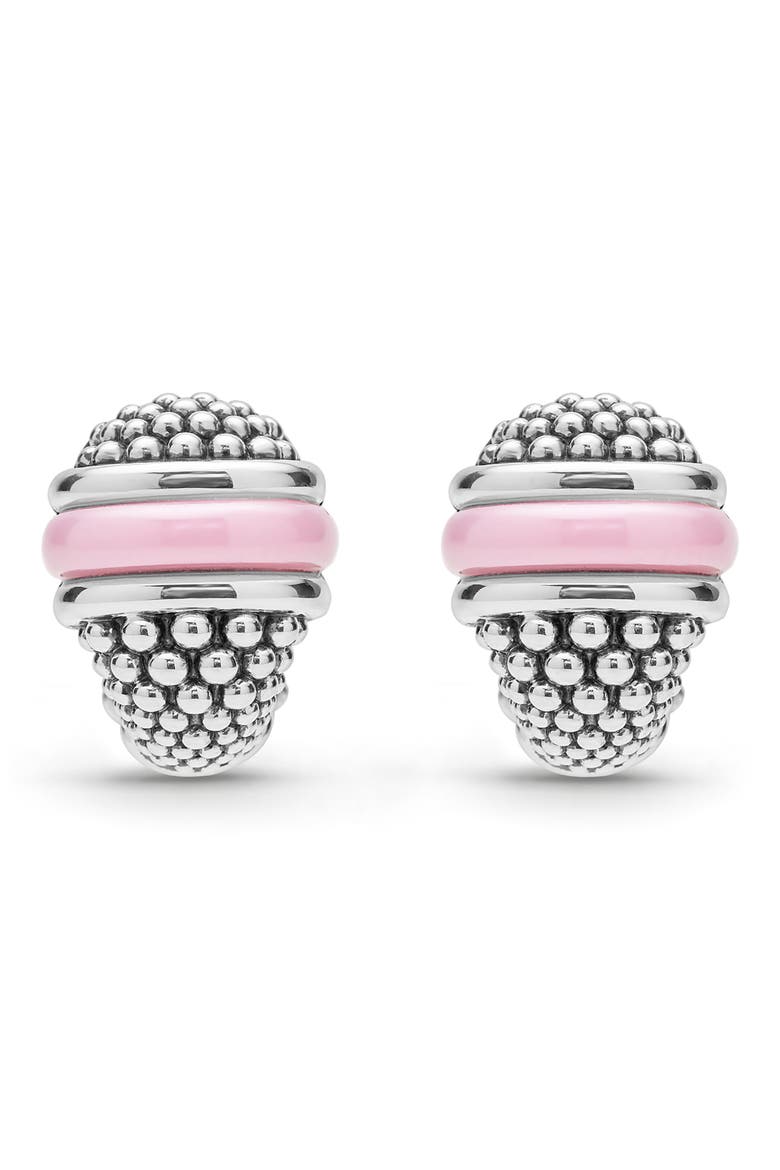 Pink Caviar Stud Earrings (Nordstrom Exclusive), Alternate, color, PINK