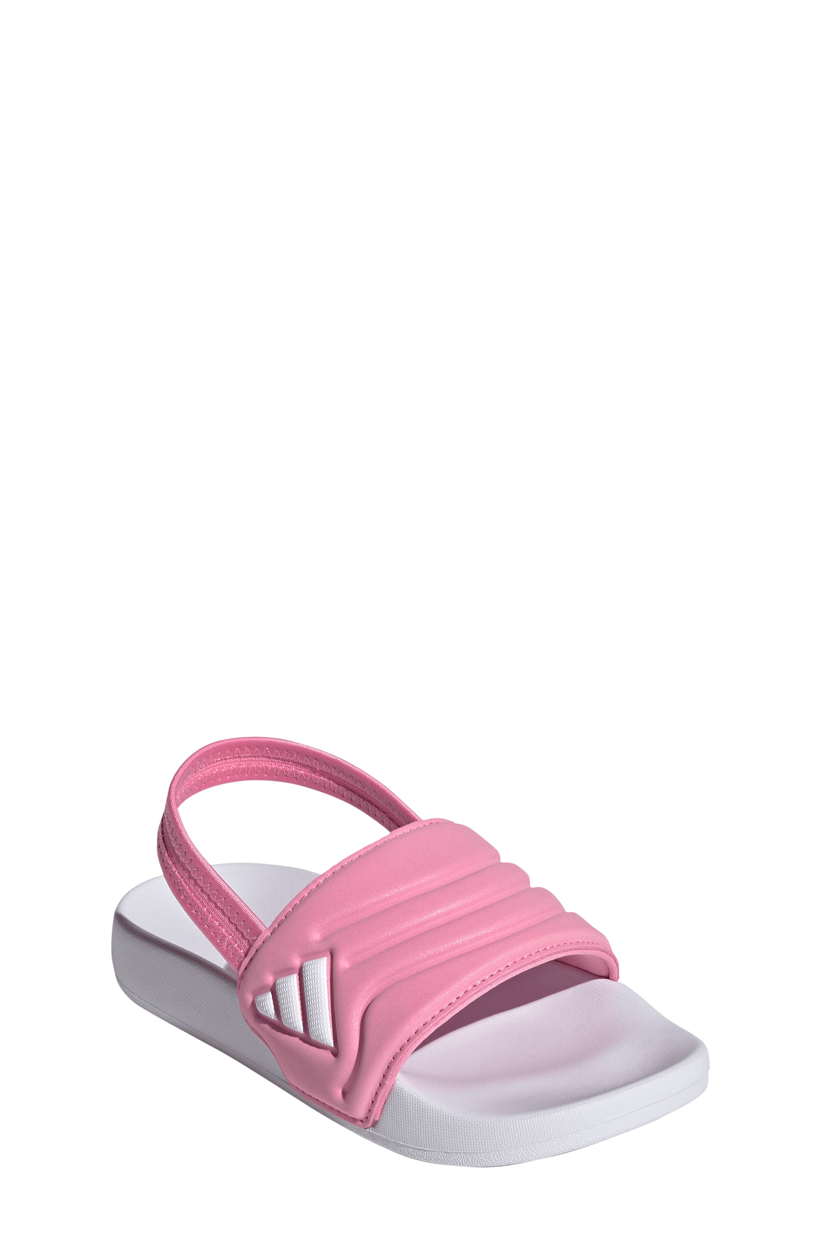 Kids' Adilette Estrap 2.0 Slide Sandal, Alternate, color, BLISS PINK/ FOOTWEAR WHITE