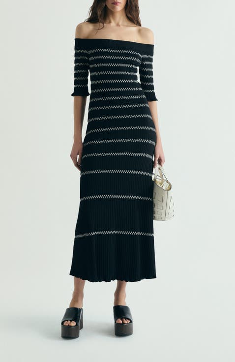 Off Shoulder Knit Dress