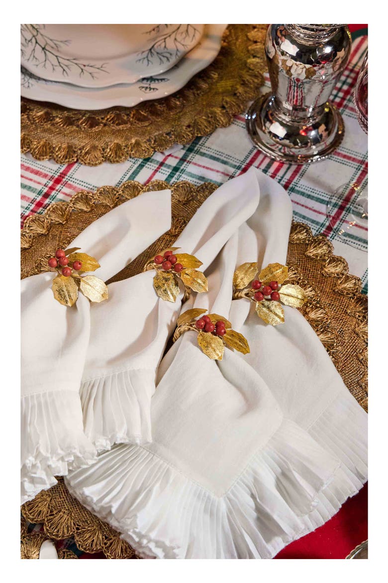 Mademoiselle Set of 4 Cotton & Linen Napkins, Alternate, color, WHITE TRUFFLE
