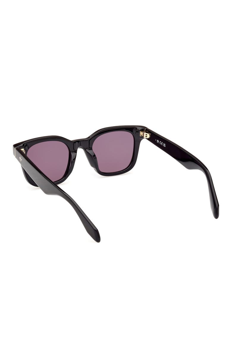 47MM Round Sunglasses, Alternate, color, SHINY BLACK / SMOKE