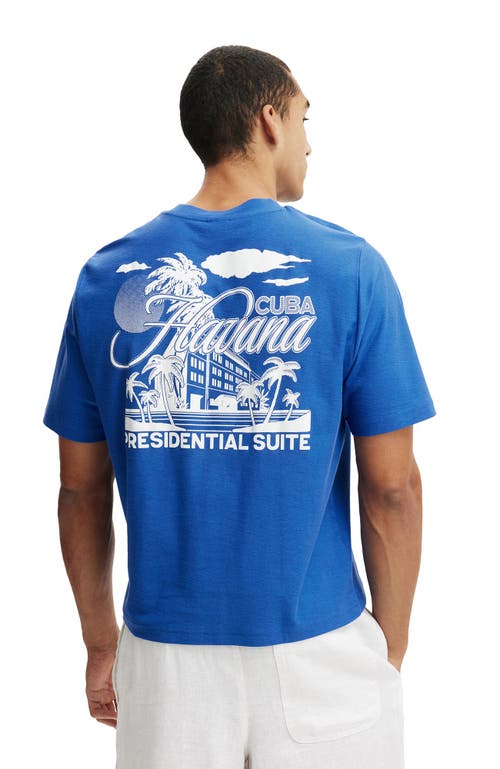 Cotton On Cropped Fit Graphic T-shirt In Blue