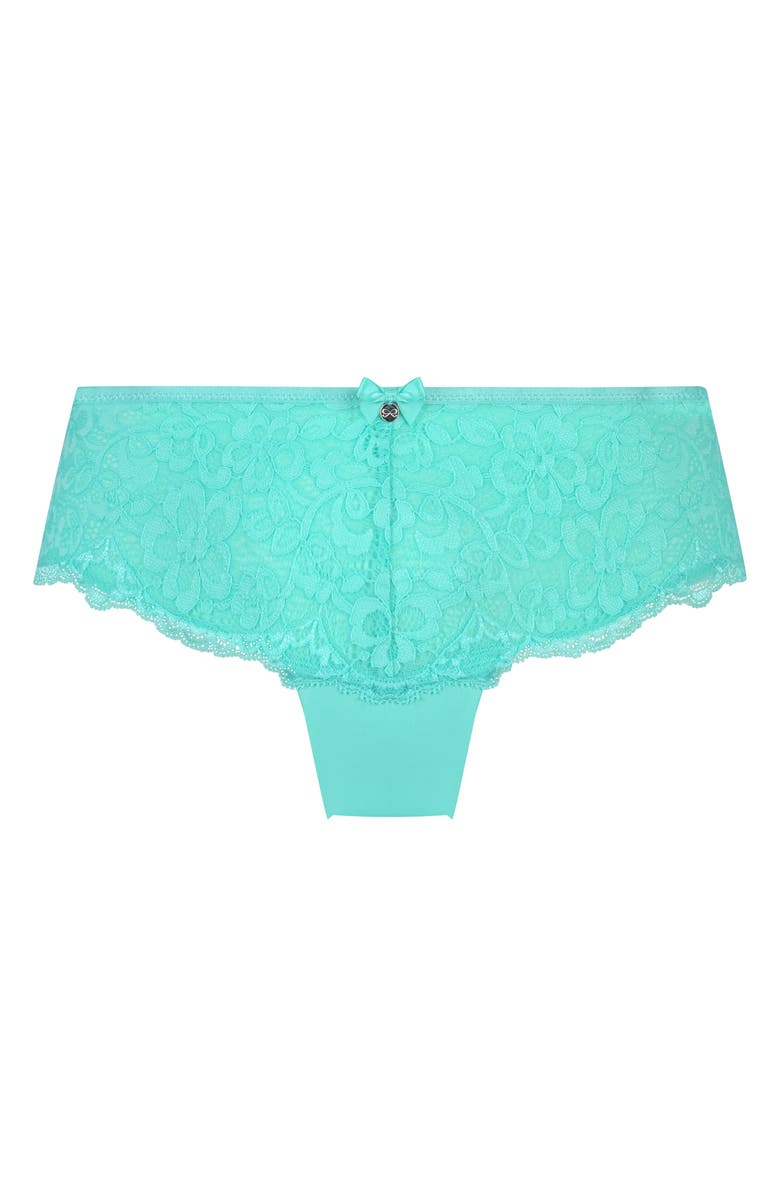 Hunkemöller Marine Lace & Mesh Brazilian Panties, Alternate, color, Pool Blue