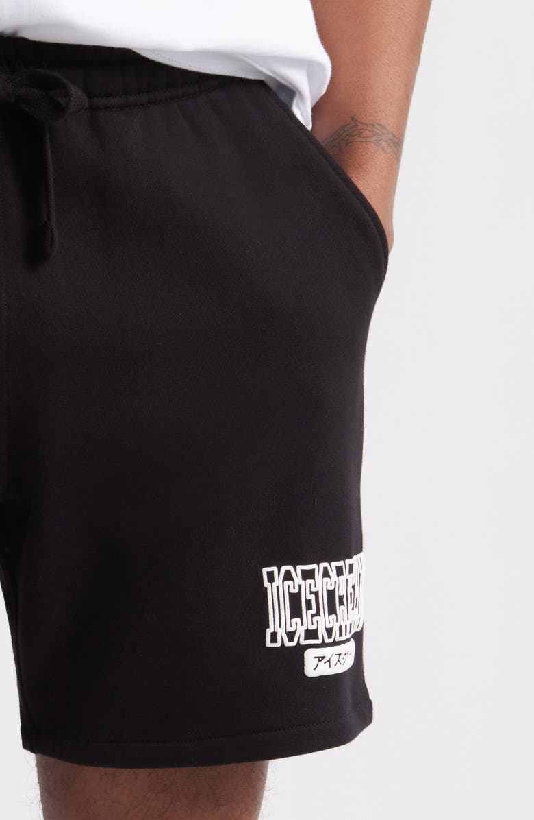 ICECREAM College Cotton Sweat Shorts, Alternate, color, Black
