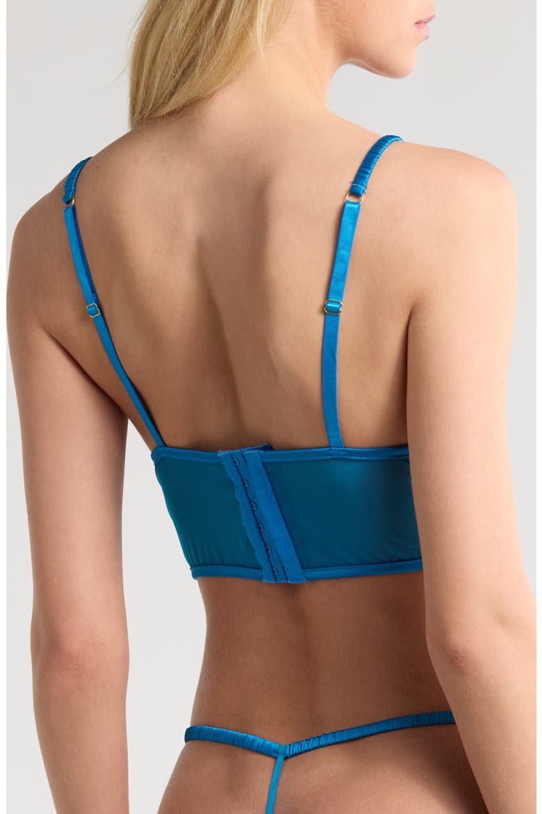 Embroidered Longline Bralette, Alternate, color, BLUE