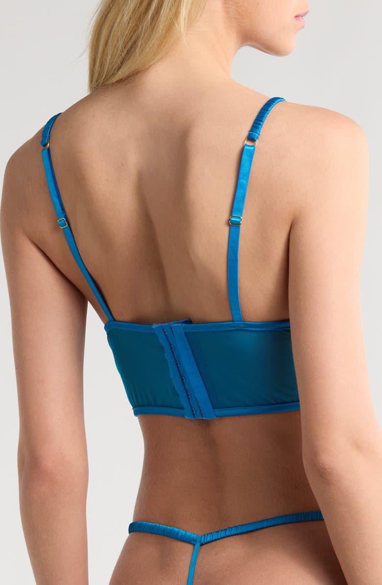 KILO BRAVA Embroidered Longline Bralette, Alternate, color, Blue