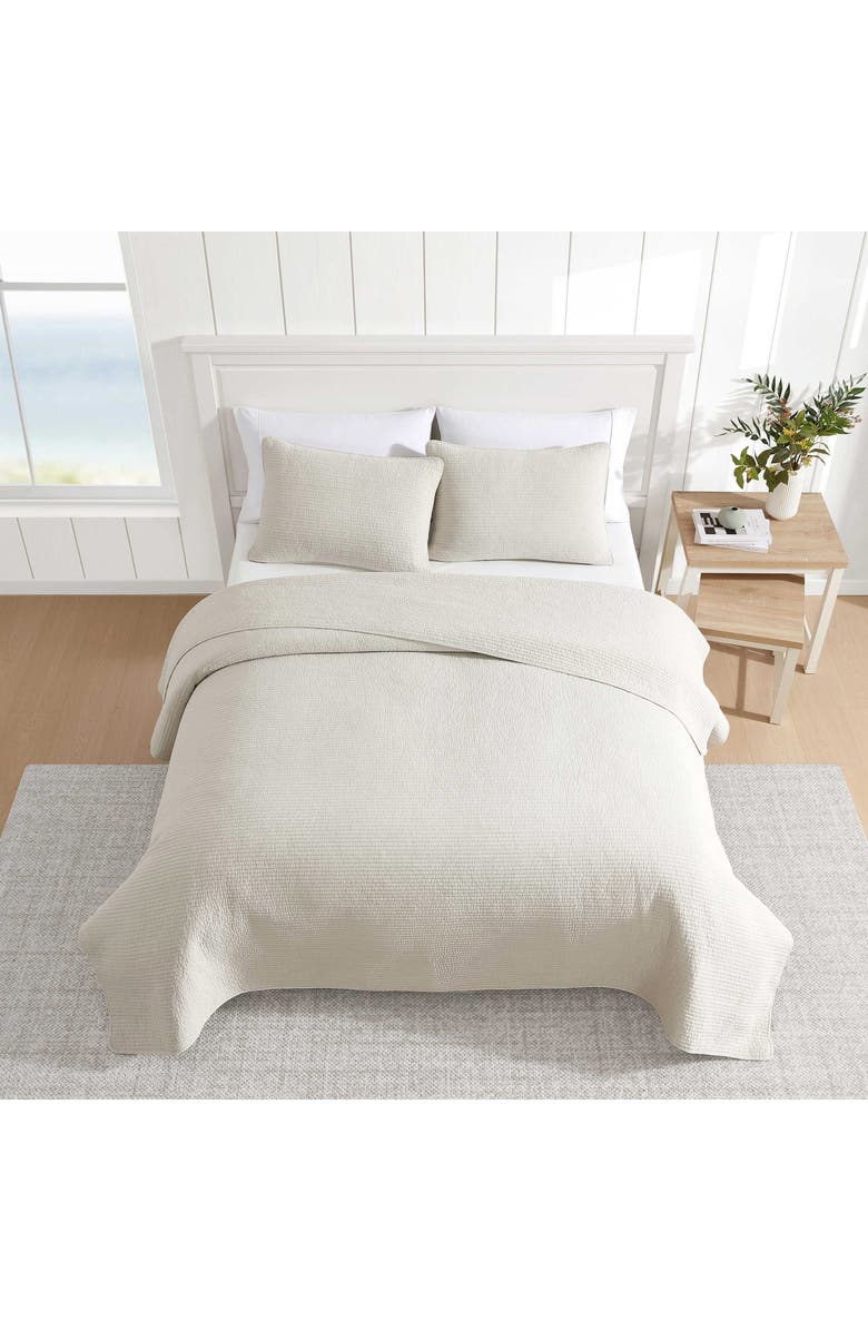 Nautica Seashore Stitch Queen Quilt Sham Set, Alternate, color, Beige