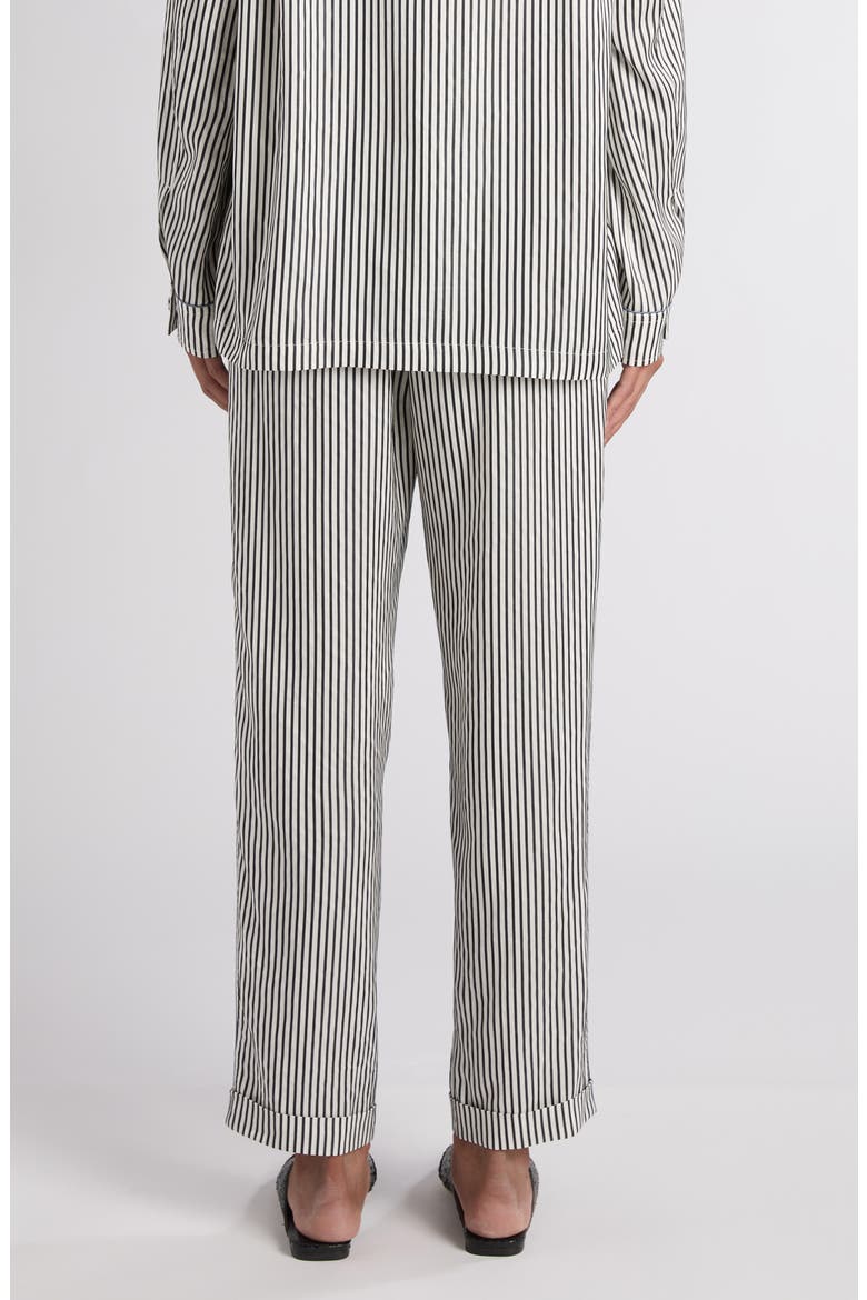 Stripe Silk Pajama Pants, Alternate, color, BLACK/ WHITE