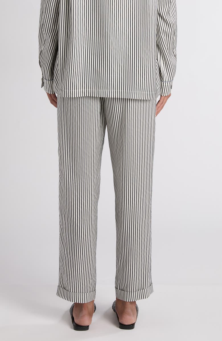 TOM FORD Stripe Silk Pajama Pants, Alternate, color, Black/ White