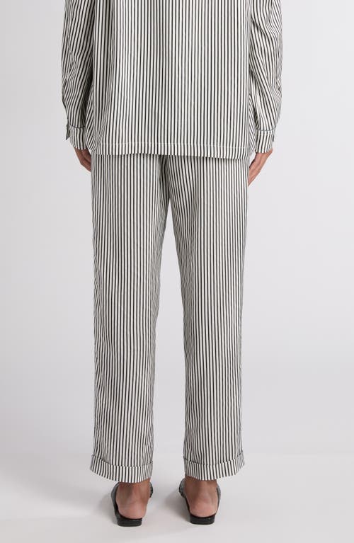 Tom Ford Stripe Silk Pajama Pants In Gray