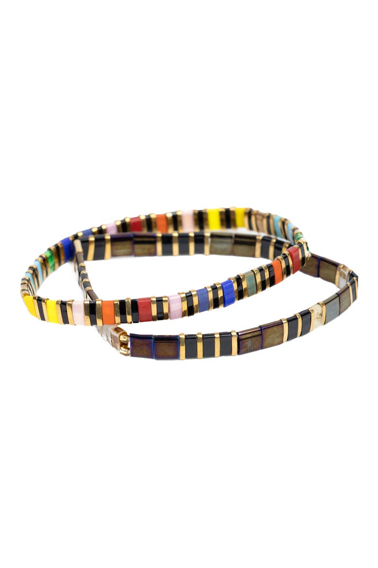 2-Pack Stretch Beaded Bracelets, Main, color, PINK