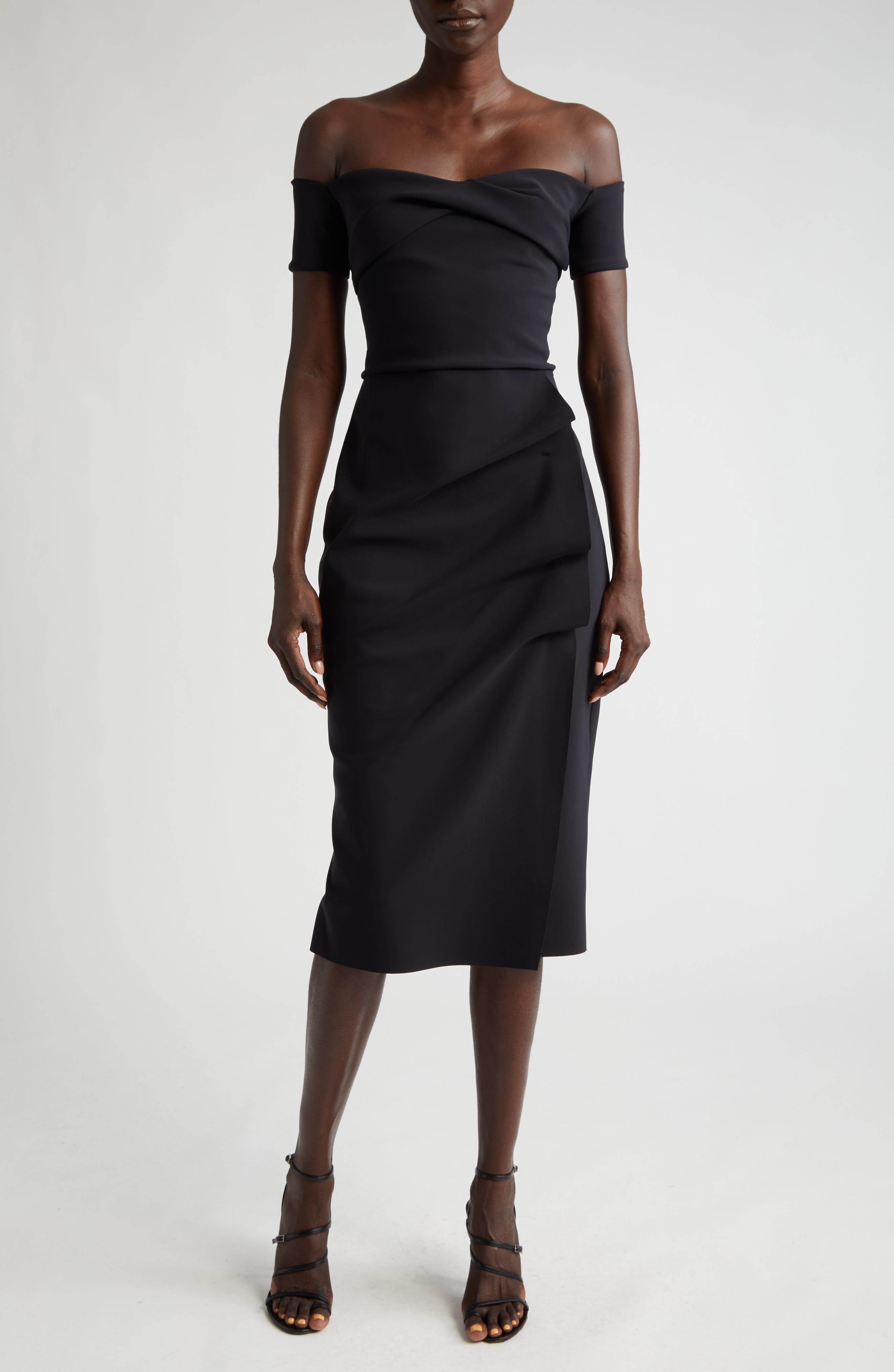 Chiara Boni La Petite Robe Selandre Off the Shoulder Sheath Cocktail Dress