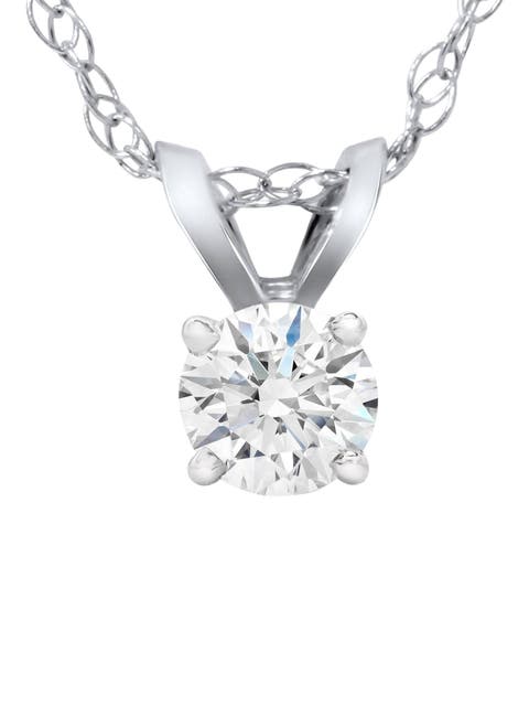 1/4 Carat Solitaire Lab Grown Diamond Pendant 14K Gold
