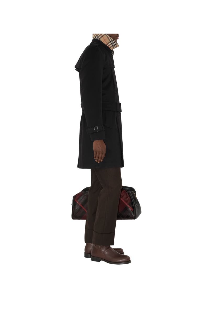 Burberry Mid-length Cashmere Trench Coat, Alternate, color, Black