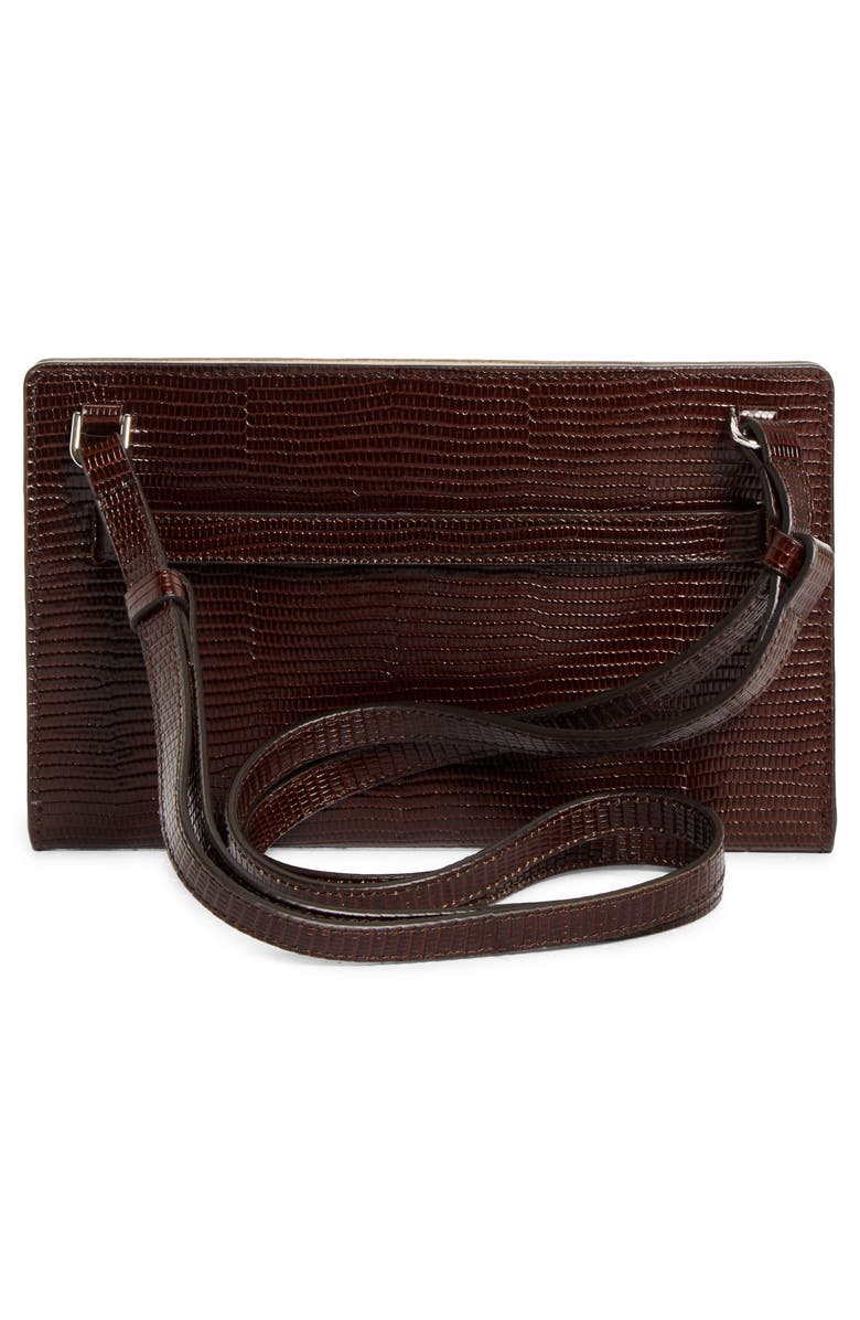 TOTEME Belted Lizard Embossed Crossbody Bag, Alternate, color, Brown