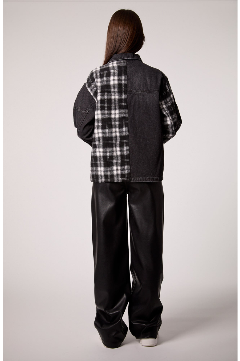 Your Ex Boyfriends Shacket, Alternate, color, Black Plaid / Black Stone