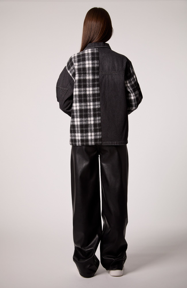 BLUE REVIVAL Your Ex Boyfriends Shacket, Alternate, color, Black Plaid / Black Stone