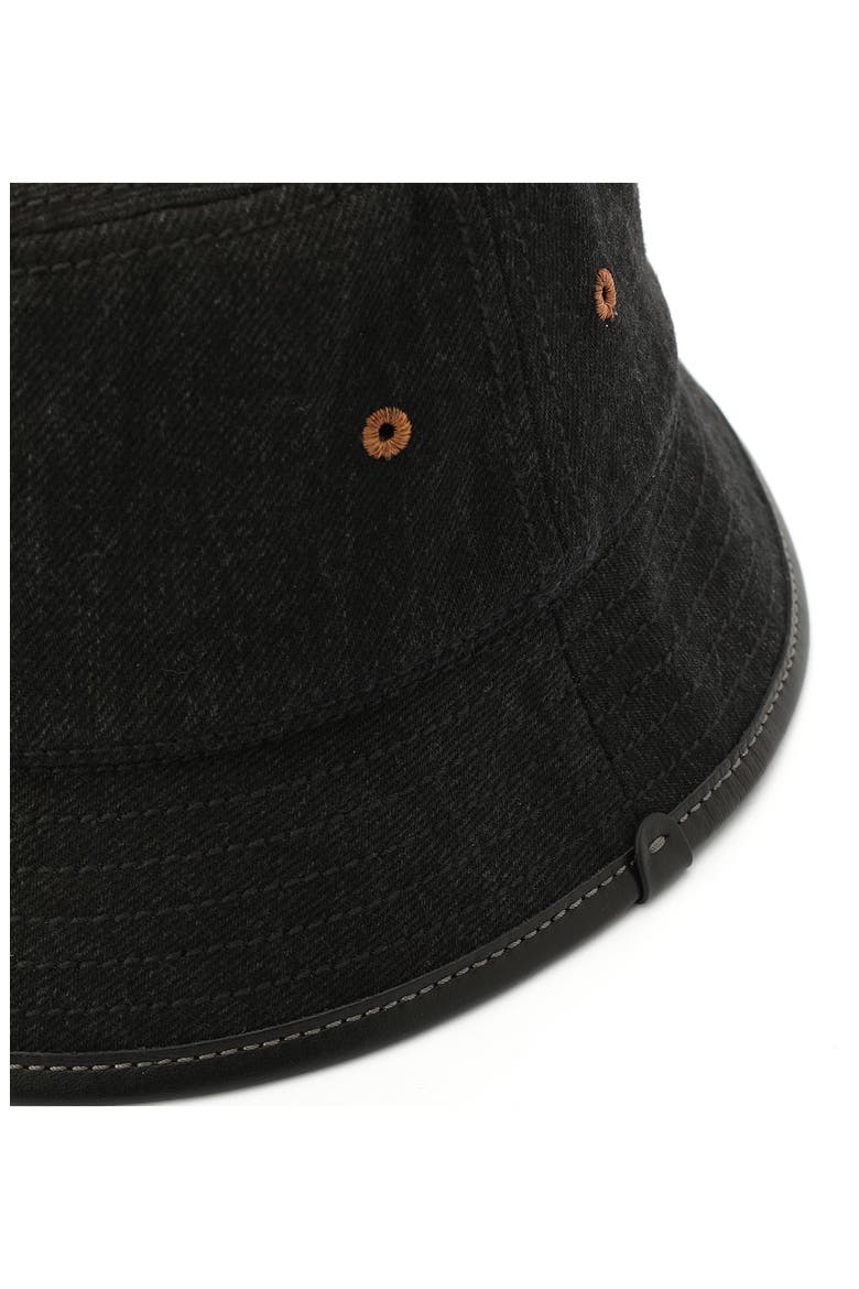 Embroidered Logo Denim Bucket Hat, Alternate, color, BLACK