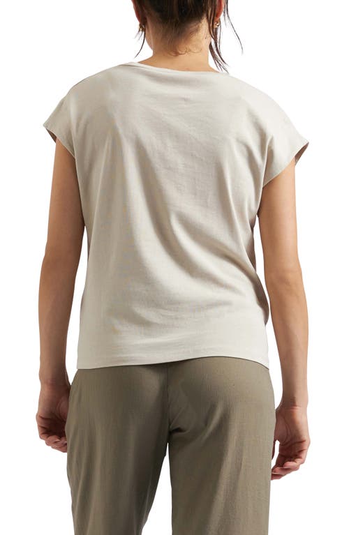 RIPE MATERNITY RIPE MATERNITY MARLY SIDE ZIP COTTON & LINEN MATERNITY/NURSING T-SHIRT