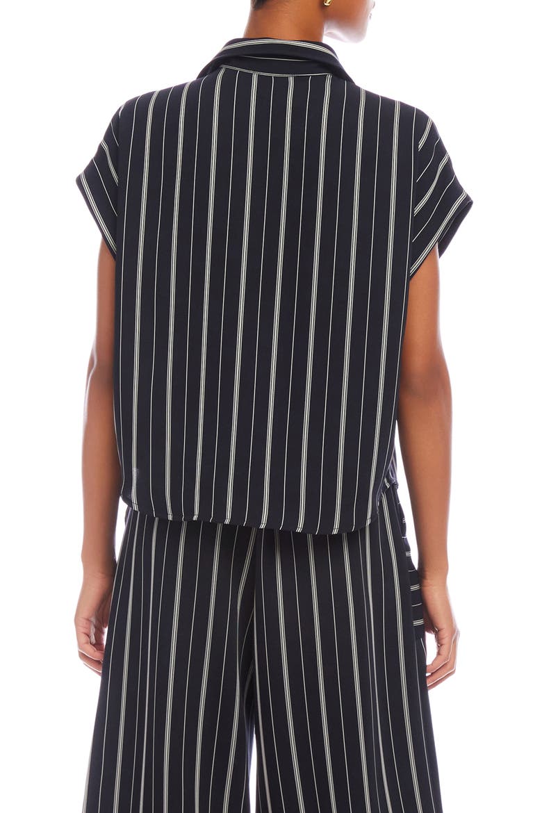 Collette Cap Sleeve Button-Up Shirt, Alternate, color, STRIPE