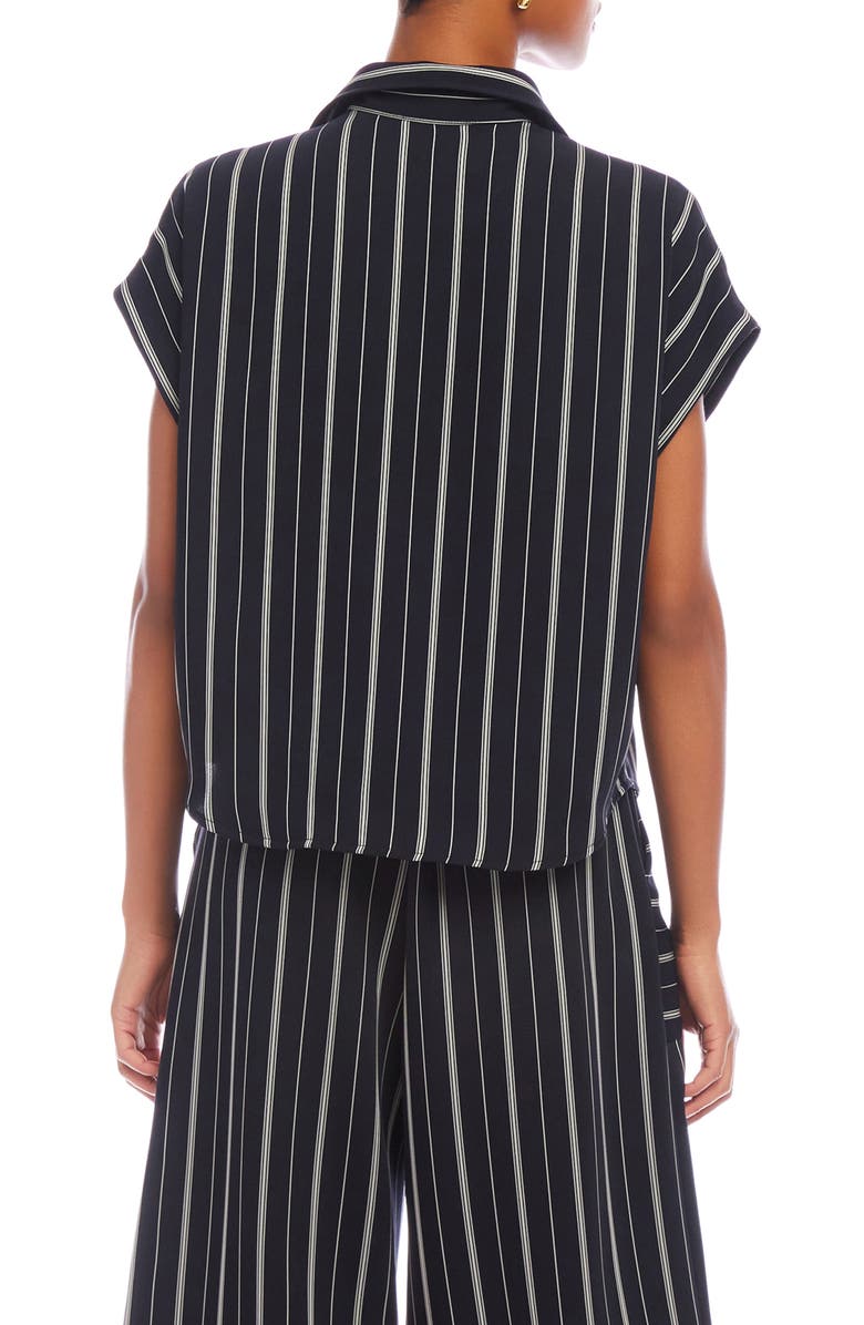 FIFTEEN TWENTY Collette Cap Sleeve Button-Up Shirt, Alternate, color, Stripe