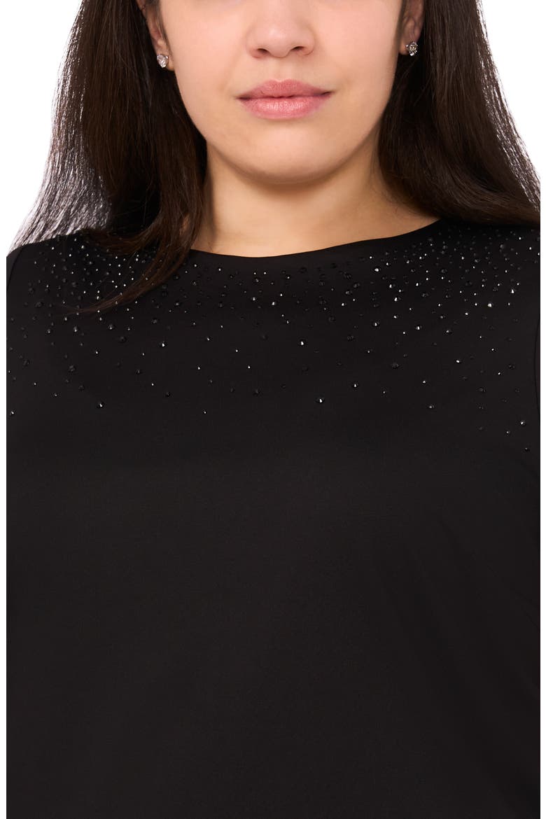 Rhinestone Compression T-Shirt, Alternate, color, RICH BLACK