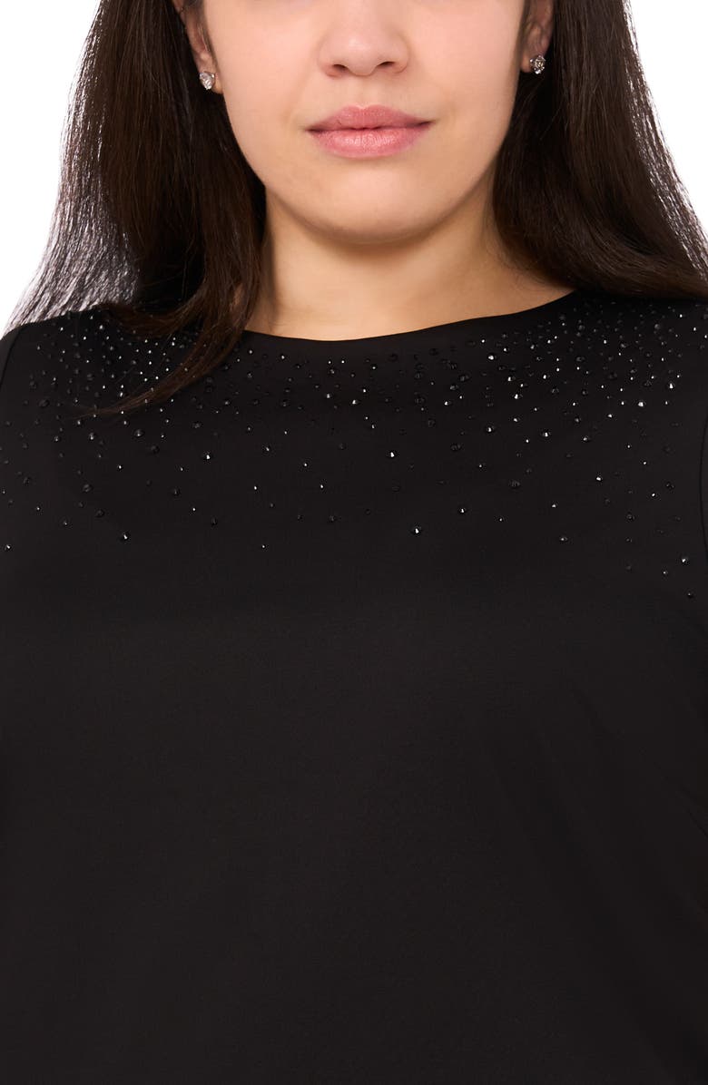 Halogen<sup>®</sup> Rhinestone Compression T-Shirt, Alternate, color, Rich Black