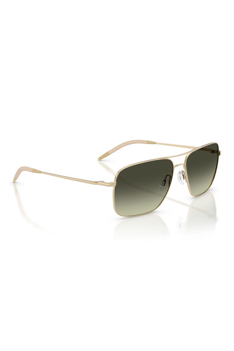 Clifton 58mm Gradient Rectangular Sunglasses, Alternate, color, GOLD / G-15 GRADIENT