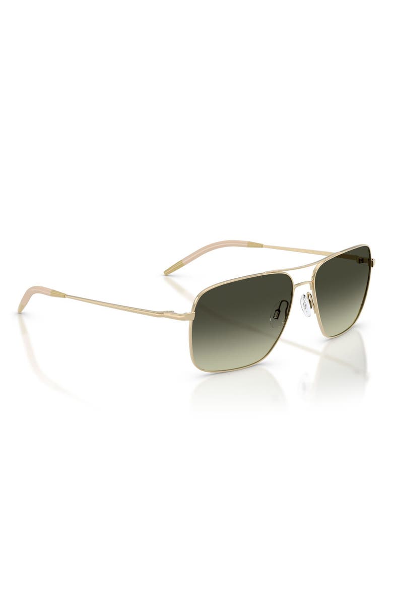 Oliver Peoples Clifton 58mm Gradient Rectangular Sunglasses, Alternate, color, Gold / G-15 Gradient